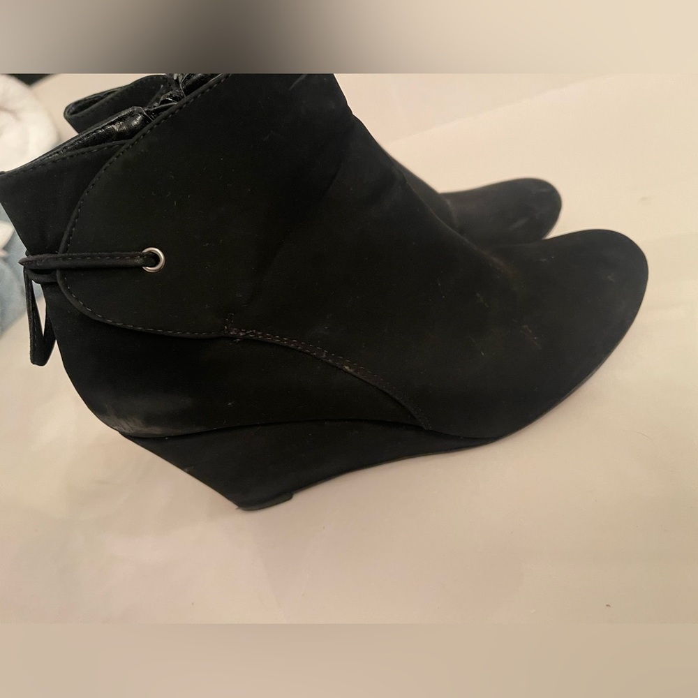 Suede Wedge Booties size 8.5